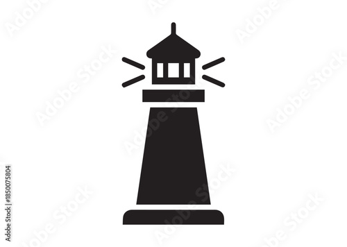 Lighthouse icon, Lighthouse Black silhouette vector