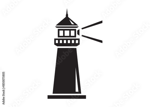 Lighthouse icon, Lighthouse Black silhouette vector