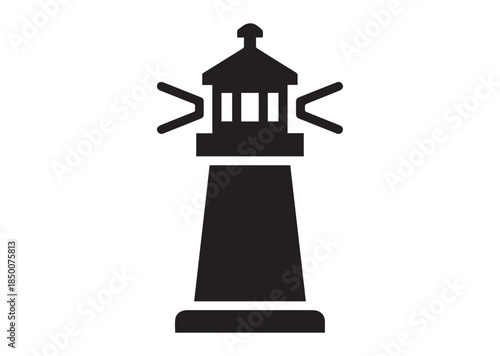 Lighthouse icon, Lighthouse Black silhouette vector