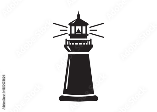 Lighthouse icon, Lighthouse Black silhouette vector