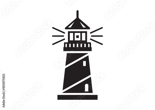 Lighthouse icon, Lighthouse Black silhouette vector