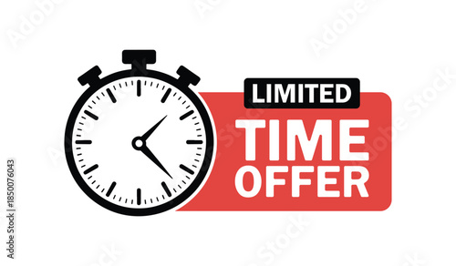 Limited Time Offer Stopwatch Sale Discount Promotion Banner