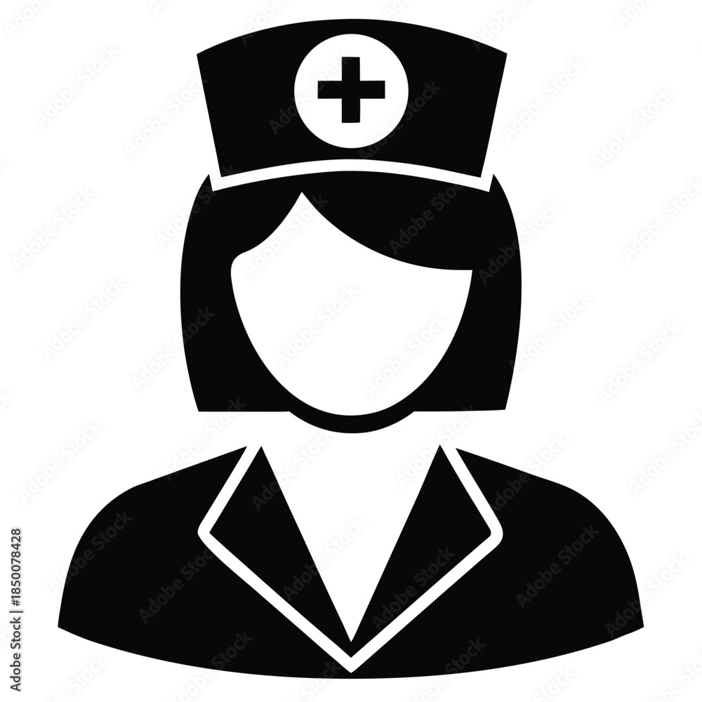 Obraz premium nurse avatar vector on white background