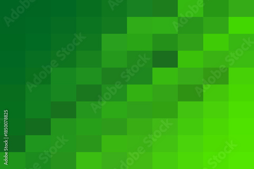 Abstract geometric green pixel gradient background design with square blocks creating a dynamic modern mosaic pattern texture wallpaper