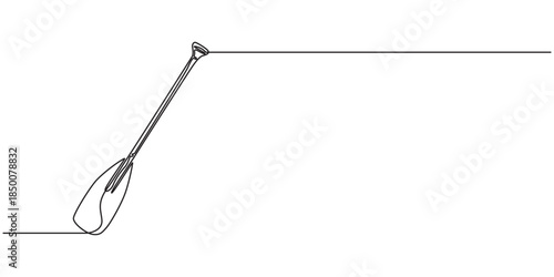 oar continuous one line drawing, Continuous one line drawing sailing.Single line draw design vector graphic illustration, Paddles and oars vector icon in outline style, Isolated modern oar concept.