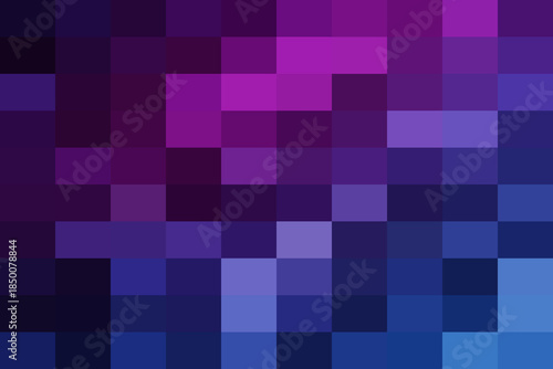 Abstract pixelated background with a blue and purple color gradient, a vibrant geometric mosaic pattern ideal for digital designs and modern art.