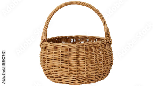 Hand Made Wicker Basket image Isolated on transparent
