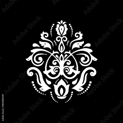 damask flower for seamless pattern design isolated 
