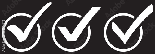 Hand drawing green tick mark icon on white background. Digital hand drawing check mark vector set. Creative vector tick mark icon set.