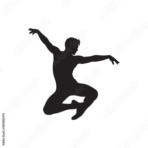 Dancer Jump silhouette icon vector flat design