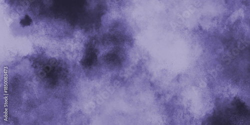 dark clouds in the sky. watercolor painted mottled blue background. misty fog cumulus clouds.