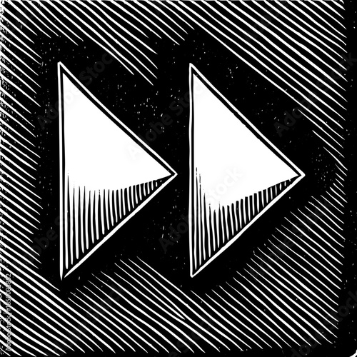 Forward Button Double Triangle Outline