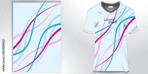 soft color blue and pink sublimation polo sport jersey template design