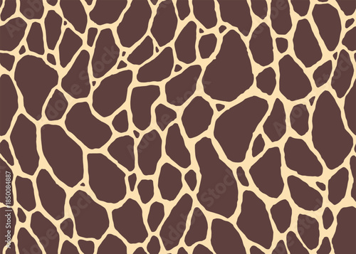 Abstract Giraffe skin seamless pattern design. Animal print vector illustration background. Wildlife fur skin design illustration for web, home decor, fashion, surface, graphic design