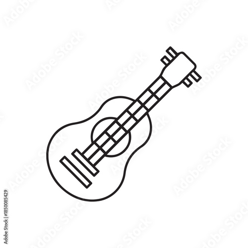 Guitar icon . Outline symbol editable.