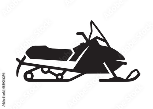 Snowmobile icon, Snowmobile Black silhouette vector
