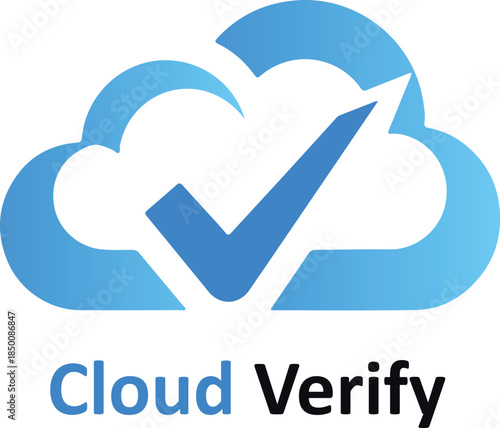 Cloud verify logo symbolizing secure data validation and trusted digital services