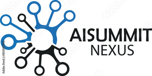 Aisummit nexus: a modern logo symbolizing artificial intelligence and interconnected innovation