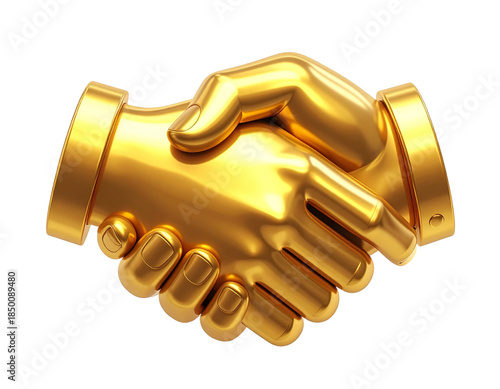 Elegant Golden Handshake Symbol for Trust and Collaboration – PNG