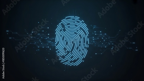 Wallpaper Mural Digital Fingerprint Authentication Background with Cyber Security, Biometric Identity and Data Protection Concept Torontodigital.ca