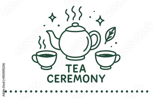 Traditional tea ceremony with teapot and cups