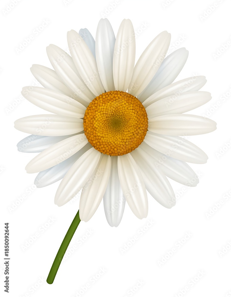 Fototapeta premium Close-up view of a vibrant daisy flower against white background
