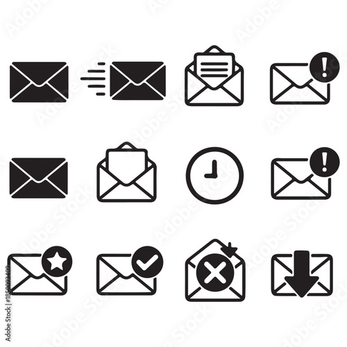 Set of Email Icons for Communication