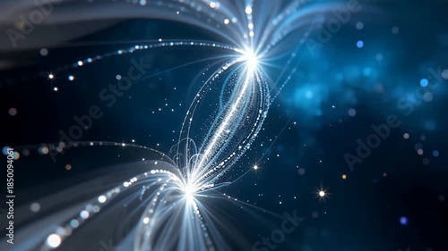 Dynamic Light Trails in Futuristic Digital Network.