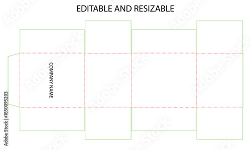 Editable Resizable Cardboard Packaging Die Line Template Vector Design