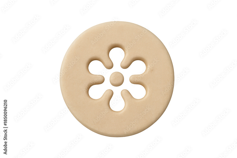 Obraz premium Round cookie pastry with flower decoration, transparent background