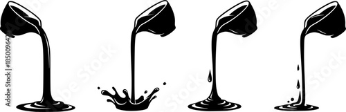 set of gravy pour icon vector illustration isolated on white background
