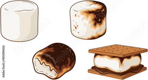 set of marshmallow icon vector illustration isolated on white background
