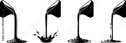 set of gravy pour icon vector illustration isolated on white background
