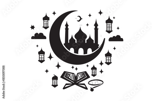 Hand drawn ramadan kareem illustration