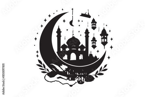 Hand drawn ramadan kareem illustration