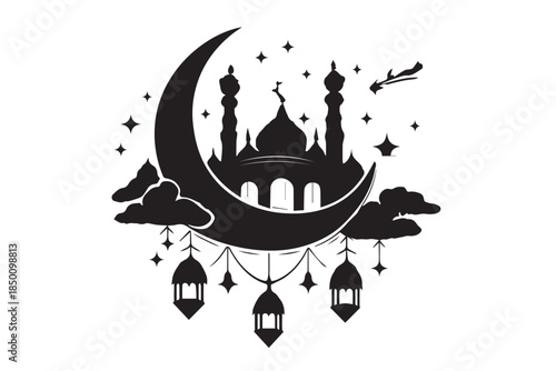 Hand drawn ramadan kareem illustration