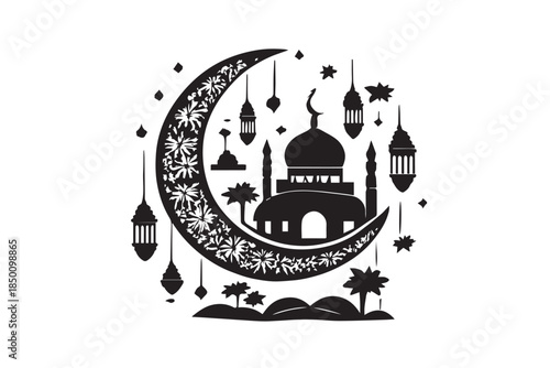 Hand drawn ramadan kareem illustration