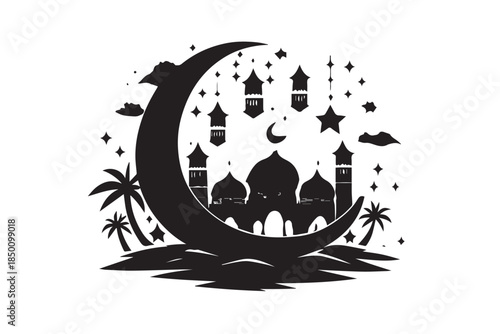 Hand drawn ramadan kareem illustration