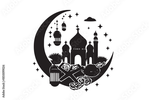 Hand drawn ramadan kareem illustration