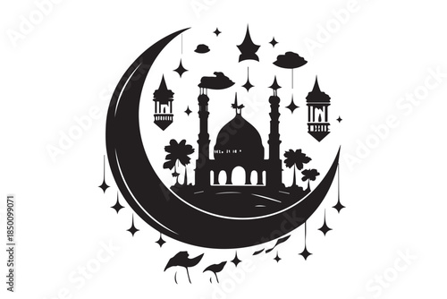 Hand drawn ramadan kareem illustration