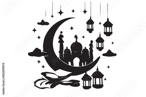 Hand drawn ramadan kareem illustration