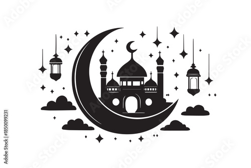 Hand drawn ramadan kareem illustration