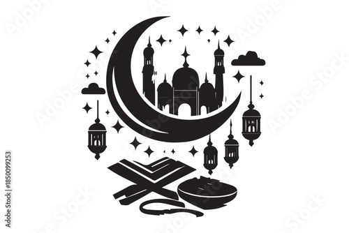 Hand drawn ramadan kareem illustration