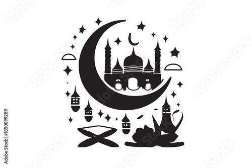 Hand drawn ramadan kareem illustration