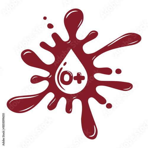 O Positive Blood Type Splash