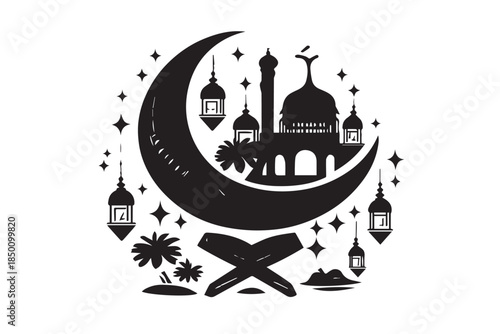 Hand drawn ramadan kareem illustration