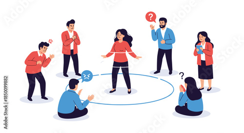 Diverse group of people sits in a circle around a central speaker sharing ideas as others ask questions and offer feedback during a collaborative discussion.