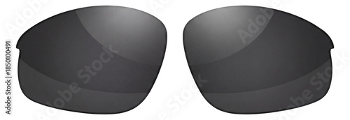 Replacement polarized lenses for sports wrap sunglasses in smoke tint.