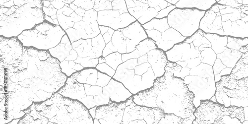 modern black and white scratch and cracks grunge texture dust and distressed wall pattern white background.