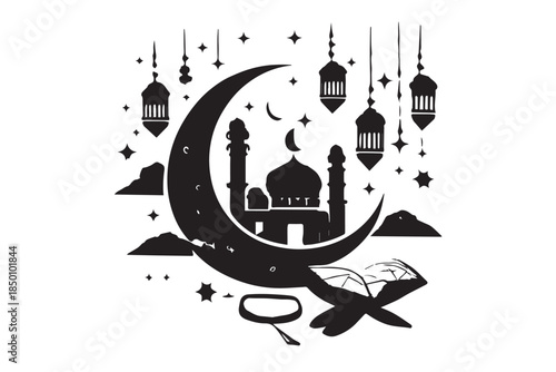 Hand drawn ramadan kareem illustration